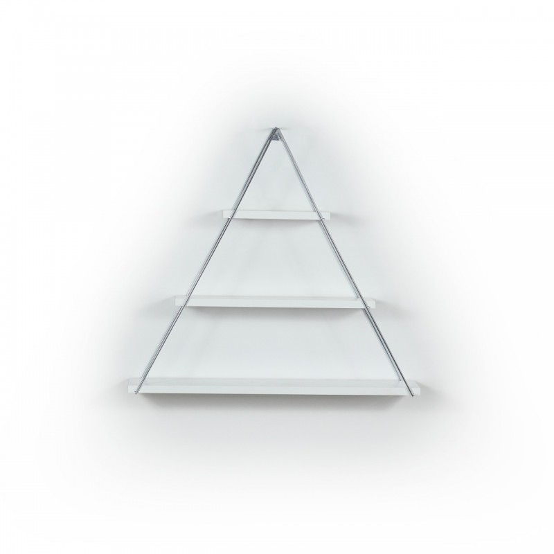 Libreria a muro triangolare bianca 74 x 13 x 61 cm