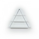 Libreria a muro triangolare bianca 74 x 13 x 61 cm