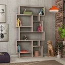Libreria orizzontale bifacciale tortora Karmato 80,6x29,6xh.191 cm