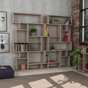 Libreria orizzontale bifacciale tortora Karmato 80,6x29,6xh.191 cm