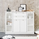 Mobile credenza con vetrina 4 ante 2 cassetti bianco 160x40xh.120cm