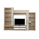 Parete Attrezzata Rovere Bianco LIZA 245x41,5x196 cm