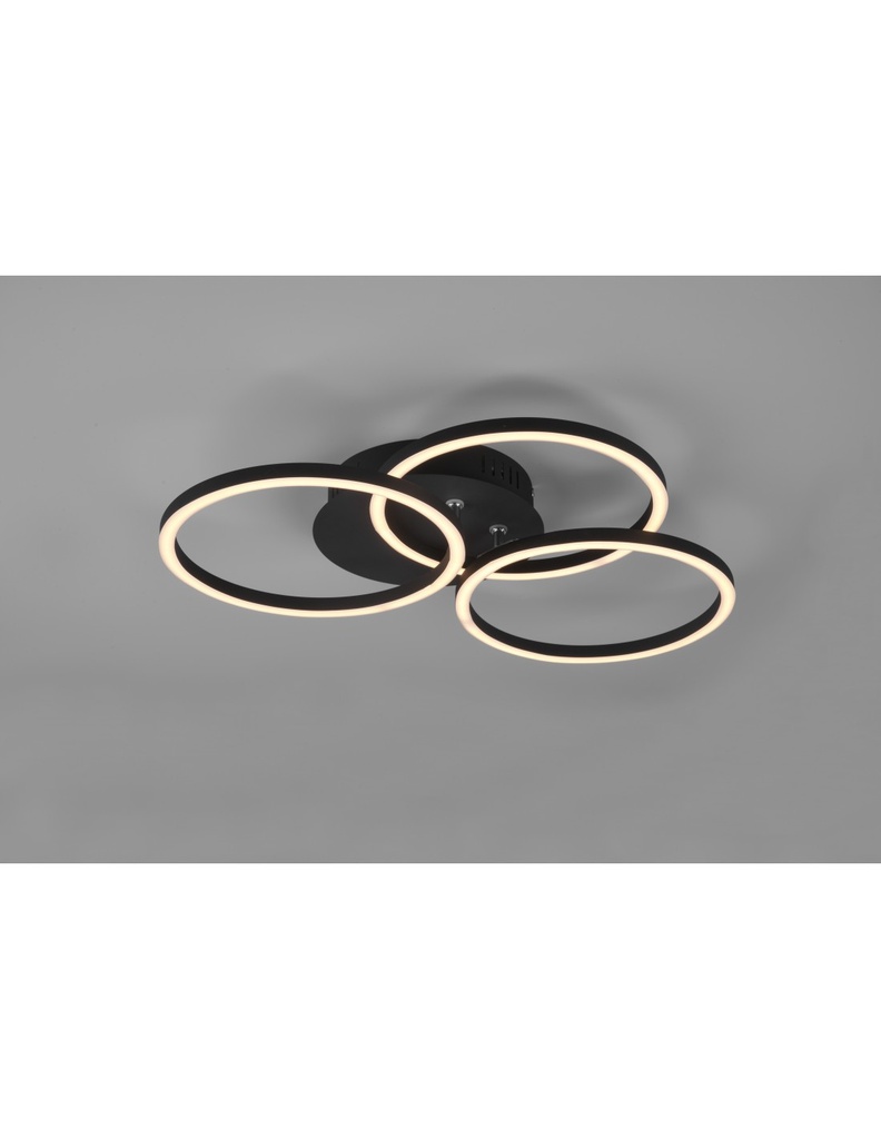 Plafoniera a 3 Cerchi Orientabili LED Dimmer Circle Nero