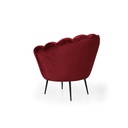 Poltrona a Conchiglia in Velluto Rosso Orel - Misure L 64 x P 60 x H 80 cm