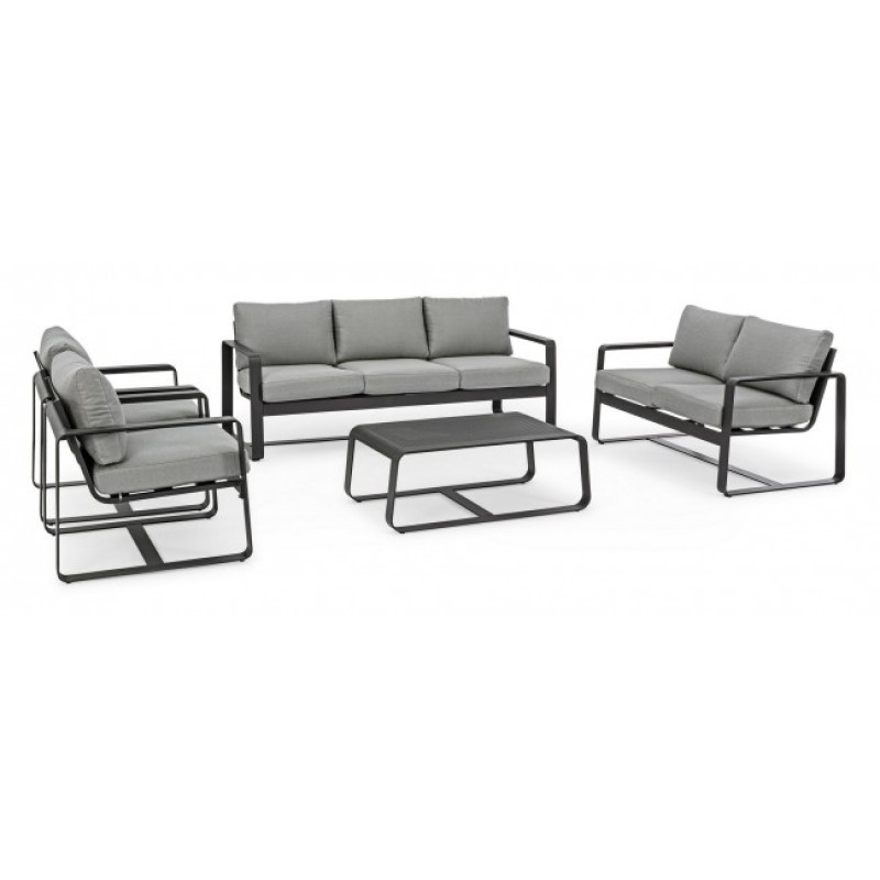 Poltrona da giardino in alluminio antracite 74x78x84 cm