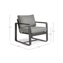 Poltrona da giardino in alluminio antracite 74x78x84 cm