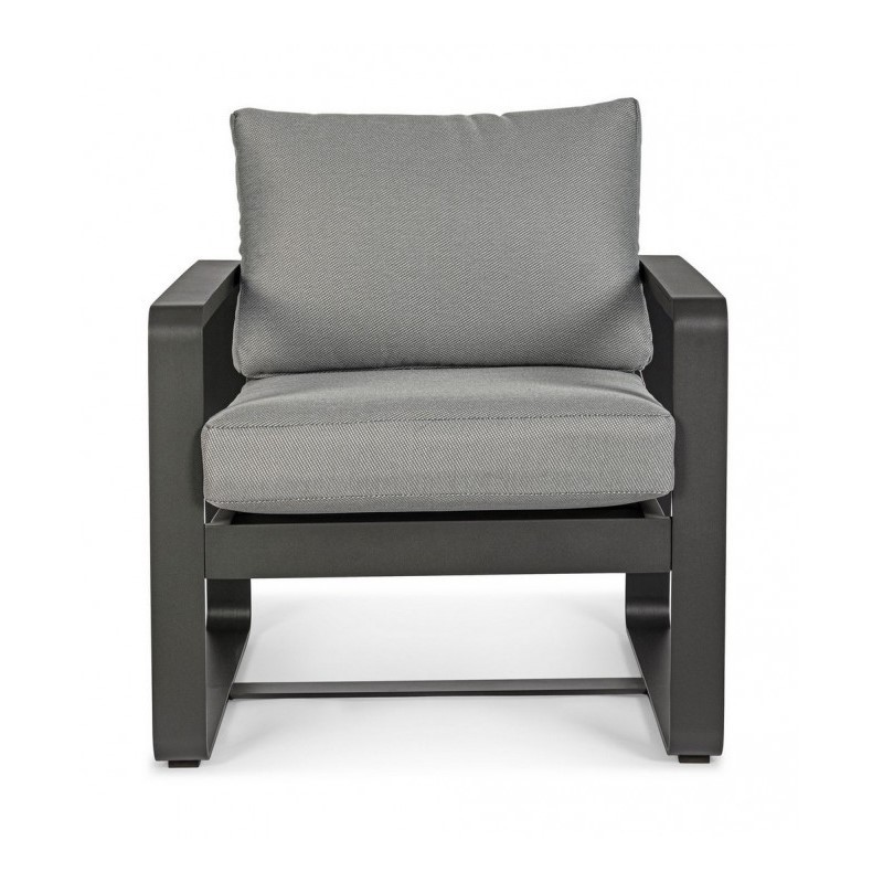 Poltrona da giardino in alluminio antracite 74x78x84 cm