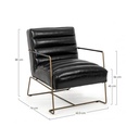 Poltrona in acciaio verniciato e similpelle nero 62,5x74x80-45-56h cm