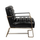 Poltrona in acciaio verniciato e similpelle nero 62,5x74x80-45-56h cm