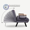 Poltrona letto pieghevole Sando in tessuto grigio 60x78xh.78 cm