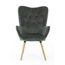 Poltrona velluto verde bosco, dimensioni: 68x76x105 cm