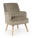 Poltrona vintage in velluto Tortora ADELINE 60x67x h79 cm