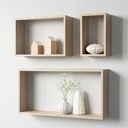 Set 3 Mensole da Parete Shelvy Rec Rettangolari Rovere Sonoma