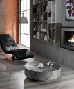 Tavolino moderno in pietra grigio 85 x 85 x h 28