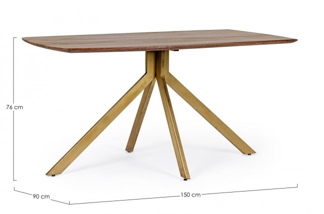 Tavolo in legno stile vintage per 6 persone 150x90 cm