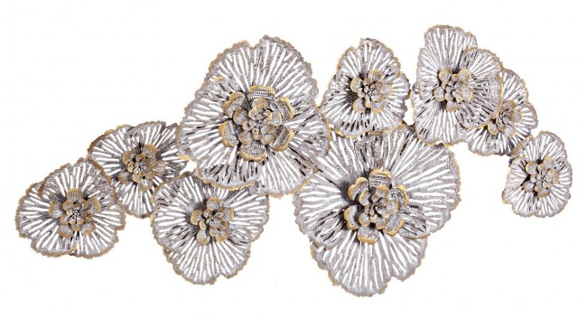 Decorazione floreale da parete in ferro Aurum 115x54 cm