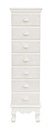 Cassettiera da camera in MDF sette cassetti Bianca 29x23x h112,5 cm