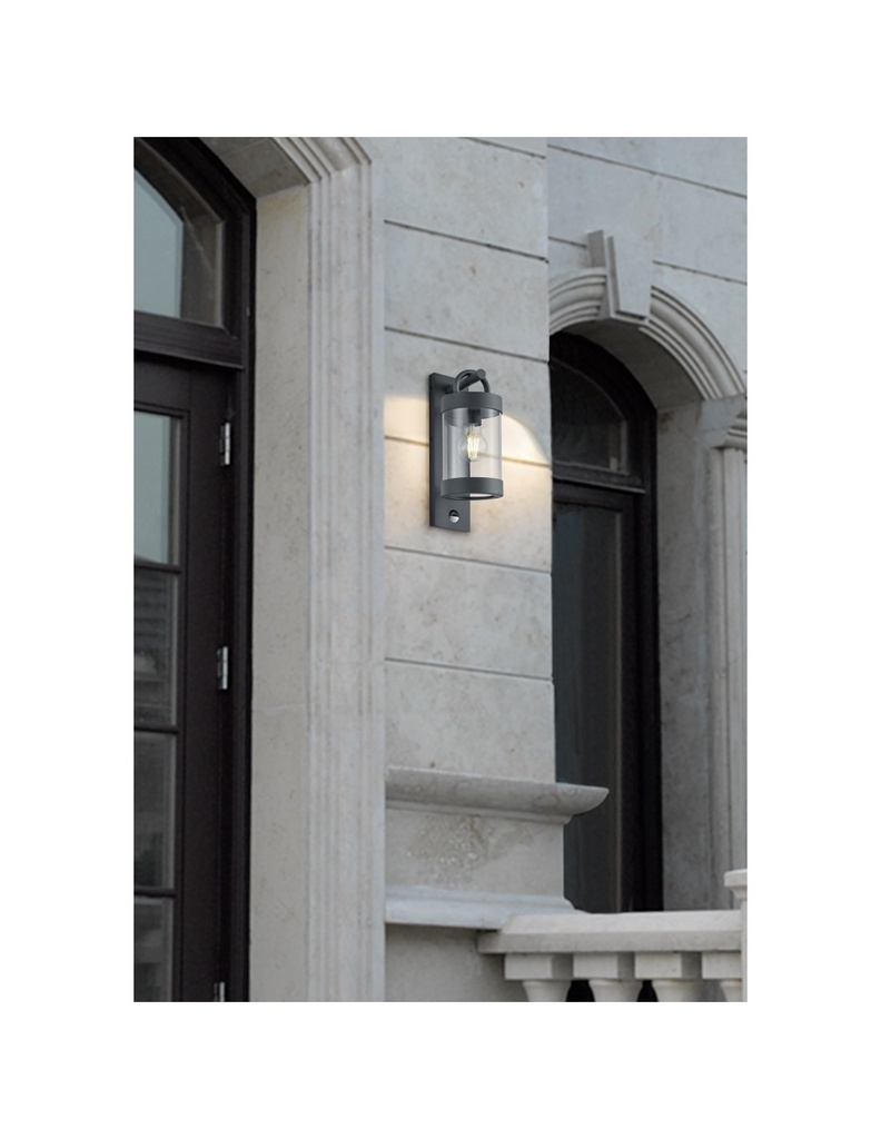 Applique Lanterna Sambesi Antracite Sensore Movimento IP44 Trio Lighting - Samnite