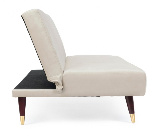 Divano-Letto Alma 3 posti Beige  effetto velluto 180x88x82h cm - Samnite