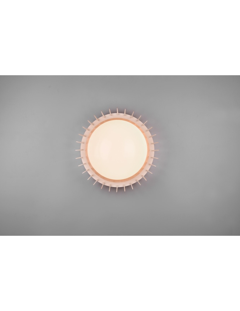 Lampada Da Soffitto Legno Naturale Led Dimmer Monte Ø40 cm Trio Lighting - Samnite