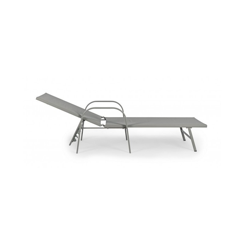 Lettino Arent in acciaio e con braccioli tortora cm 195 - Samnite