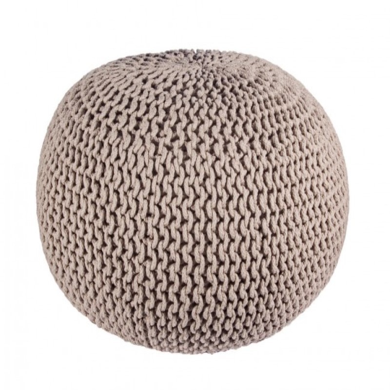 Pouf intrecciato tortora bizzotto cm 80 - Samnite