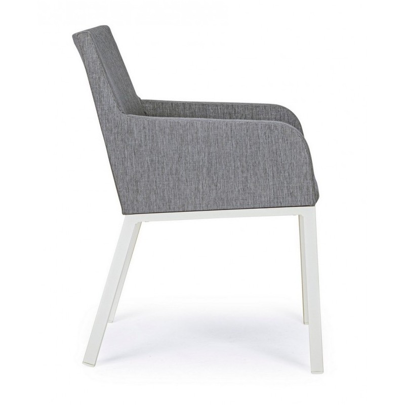 Sedia in alluminio verniciata a polvere grigio cm 55x 62x 82h - Samnite