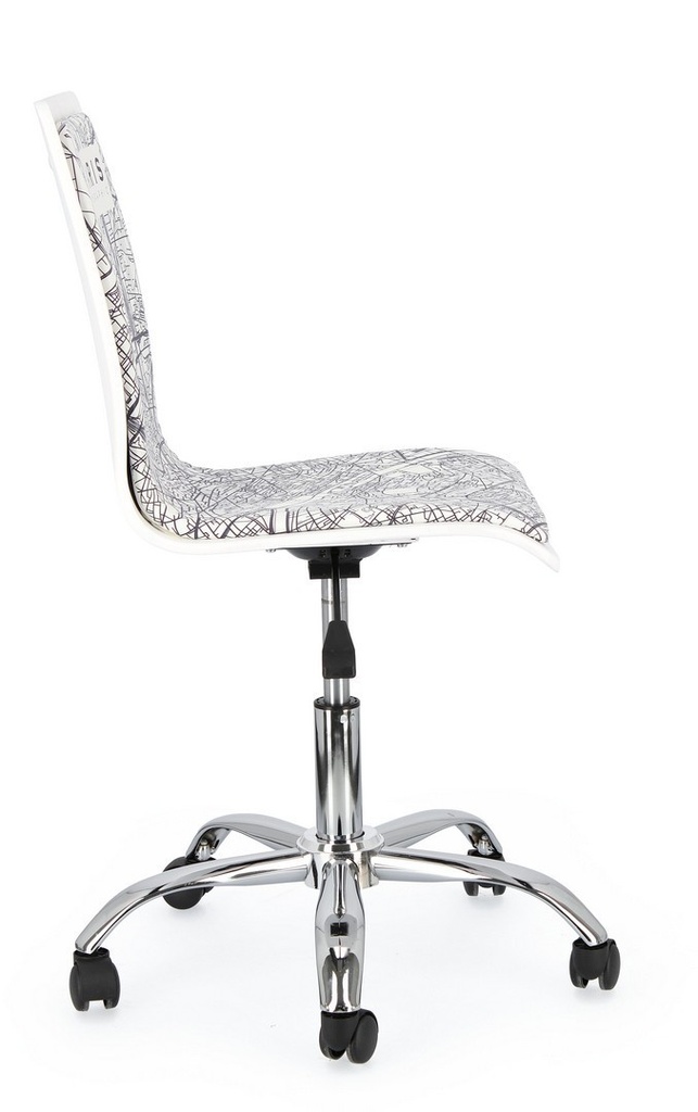 Sedia ufficio acciaio similpelle Young Paris cm 42,5 x 40 x 87 - Samnite