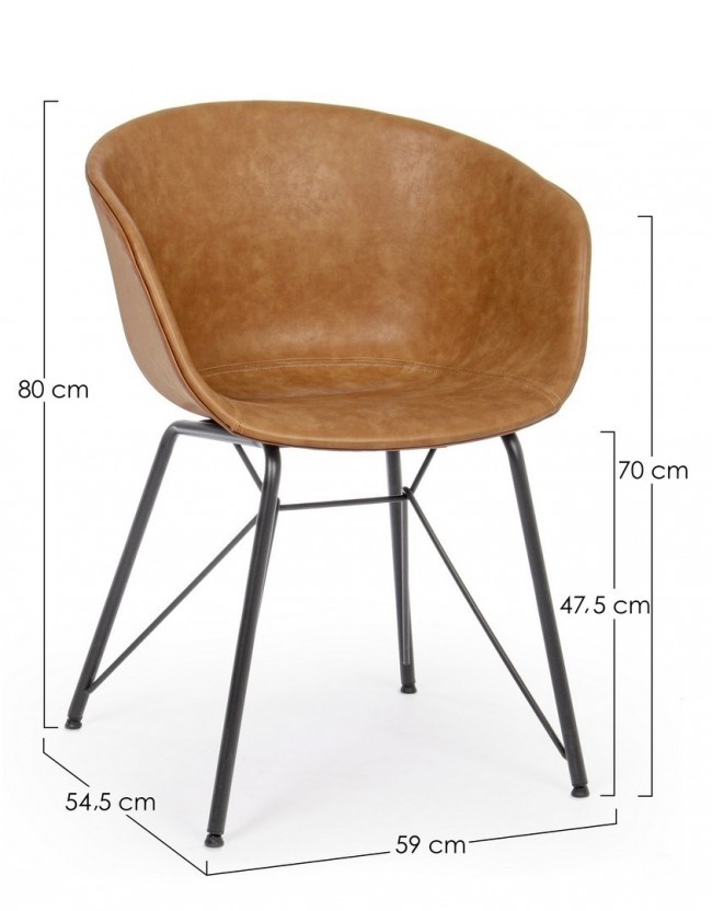 Sedia vintage Warhol in cuoio - Samnite