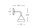 Lampada da parete in alluminio pressofuso, diffusore in acrilico, 20W, 1955 lumen, luce naturale tortora - Samnite
