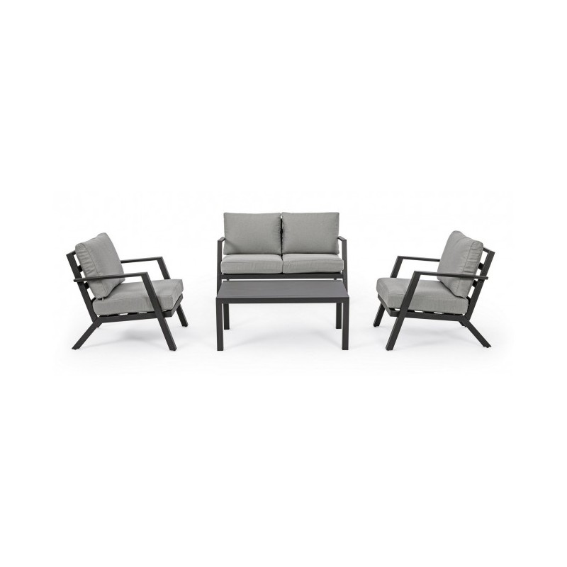 Set da giardino salotto antracite YK13 4 pezzi - Samnite