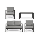 Set da giardino salotto antracite YK13 4 pezzi - Samnite