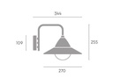 Applique in alluminio e metallo. Diffusore in termoplastico opalino. Consumo 20W. Flusso luminoso nominale 2050 lumen. Flusso luminoso reale 1430 lumen. Classe di efficienza energetica F. Temperatura di colore 3000°K - 4000°K - 6500°K. Illuminazione con 48 LED SMD 2835. Alimentazione 230V. Classe di protezione IP54. Potenza massima lampade 20W. grafite