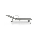 Lettino Arent in acciaio e con braccioli tortora cm 195 - Samnite