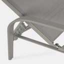 Lettino Arent in acciaio e con braccioli tortora cm 195 - Samnite