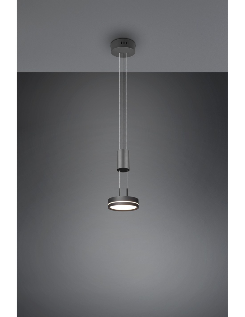 Sospensione Disco Pendente Led Integrato Franklin Antracite Trio Lighting - Samnite