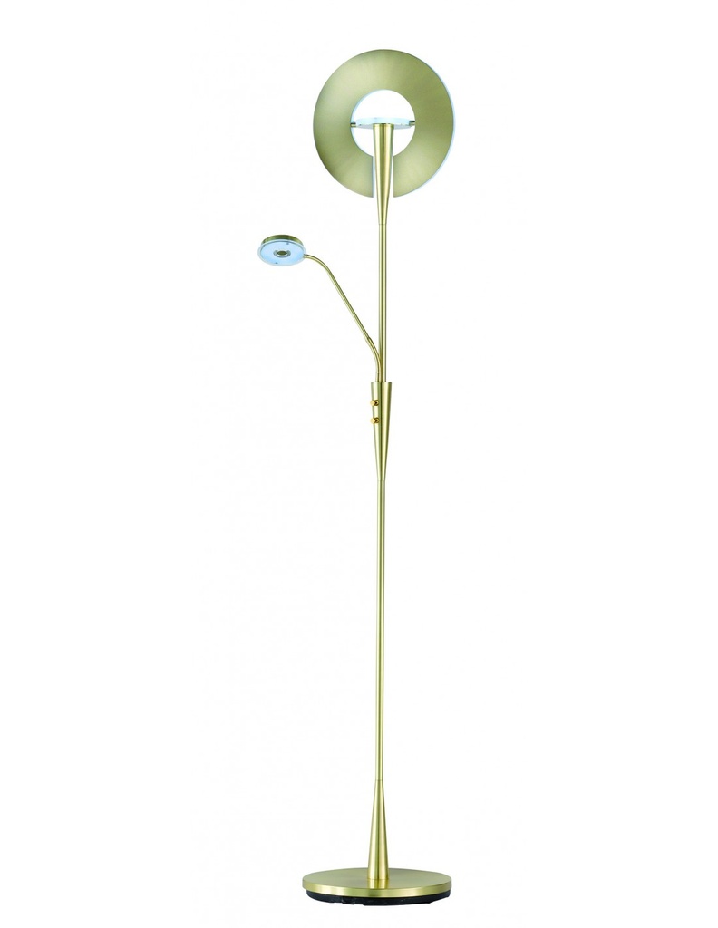 Piantana Led Con Luce Spot da Lettura Dimmerabile Quebec Ottone Trio Lighting - Samnite