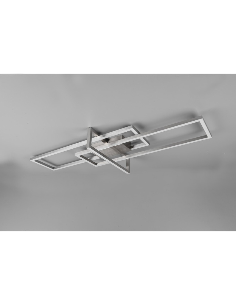 Plafoniera Salinas 3 Rettangoli Led 34w Nichel L100 cm Dimmerabile Trio Lighting - Samnite