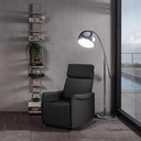 Poltrona relax reclinabile manuale in  similpelle antracite  70 x 92 x h. 105 cm - Samnite