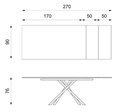 Tavolo allungabile con top in marmo calacatta 170/270x90x76h cm - Samnite