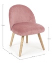 Poltroncina vintage in tessuto Rosa Antico ADELINE 47x57x h76 cm - Samnite