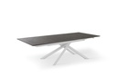 Tavolo allungabile con top ruggine e gambe bianche 170/270x90x76h cm - Samnite