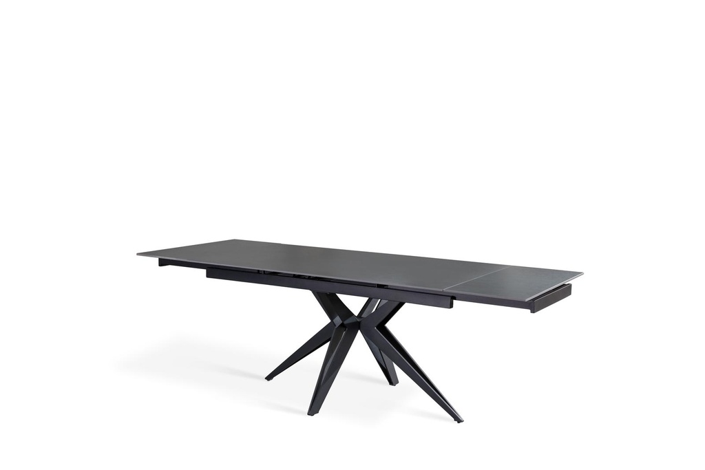 Tavolo allungabile grigio vintage - nero opaco 90 cm x 160-240  cm cm H. 76 cm - Samnite