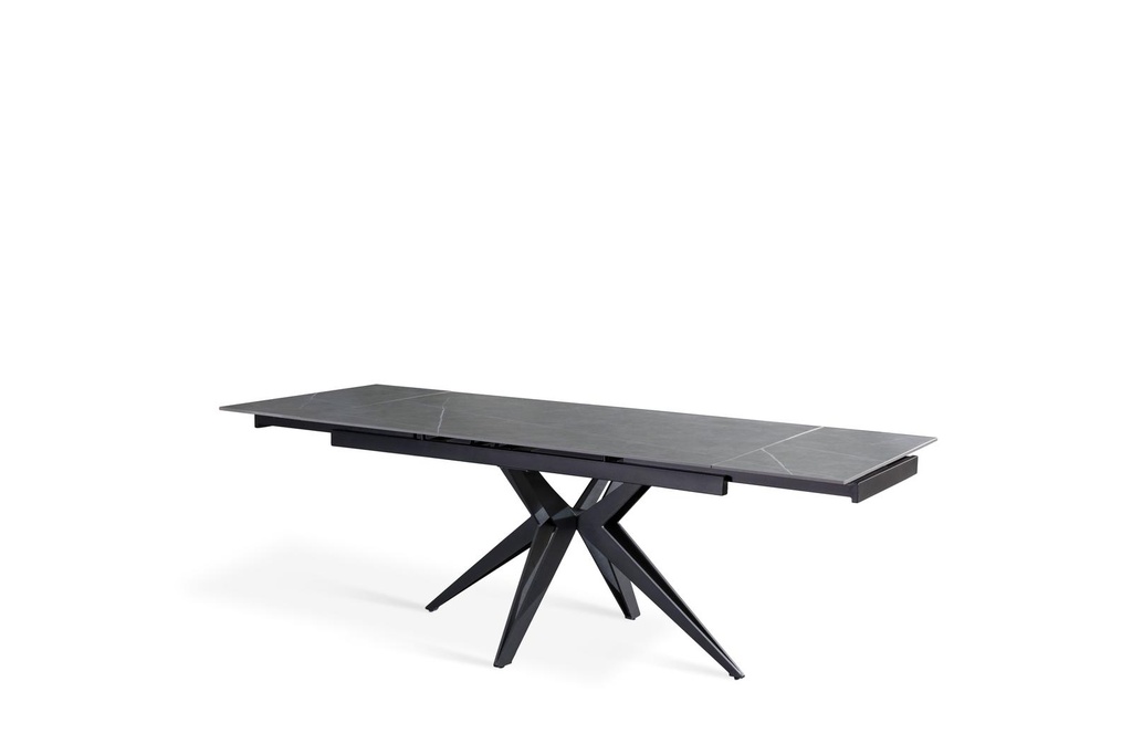 Tavolo allungabile grigio-negro 90 cm x 160-240  cm cm H. 76 cm - Samnite