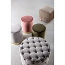 Pouf verde effetto velluto con fascia oro cm 35 x 40 h - Samnite