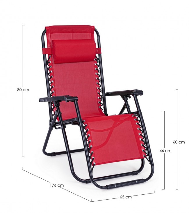 Sedia a sdraio Martin rosso da esterno - Samnite