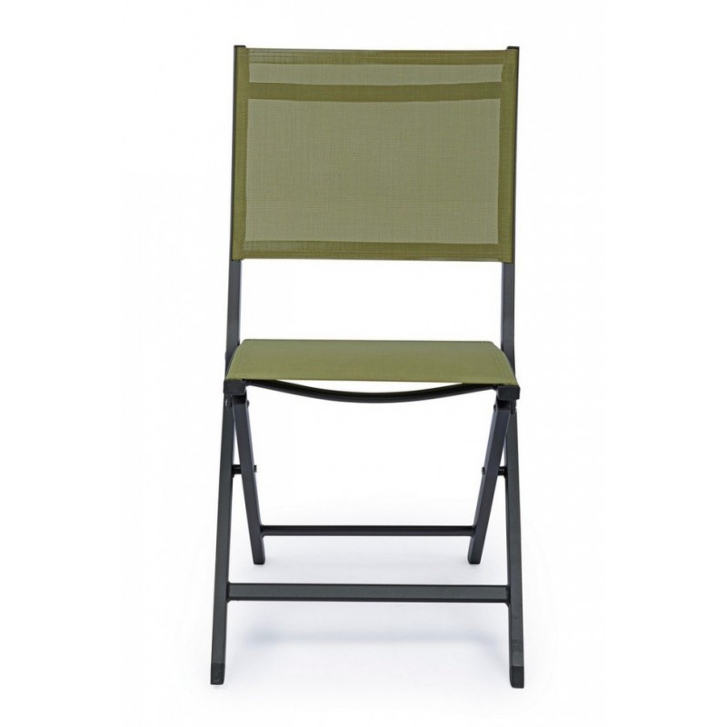 Sedia per esterno in alluminio Antracite Verde ELIN 47x57x h88 cm - Samnite