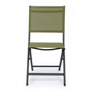 Sedia per esterno in alluminio Antracite Verde ELIN 47x57x h88 cm - Samnite