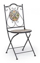 Sedia pieghevole in acciaio NAXOS con seduta e schienale decorate in ceramica 92h cm - Samnite