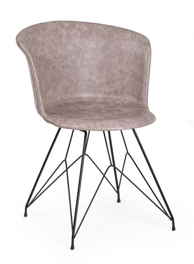 Sedia vintage Loft nero beige cm 56 x 54 x 76 - Samnite